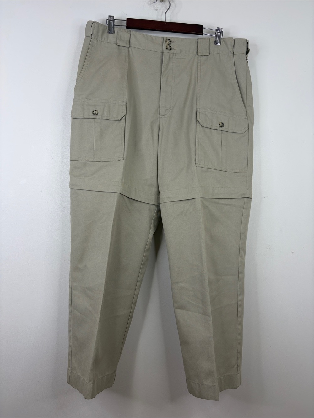 Vintage Tilley Convertible Pants Mens 38 x 29 Beige Cargo Shorts Camping Travel